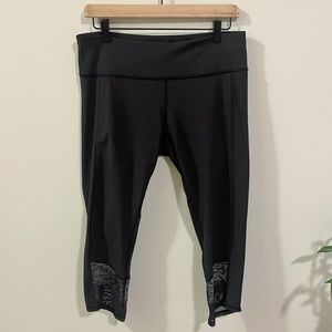 Lululemon • If You’re Lucky Mesh Crop Leggings in Black/Heathered Black